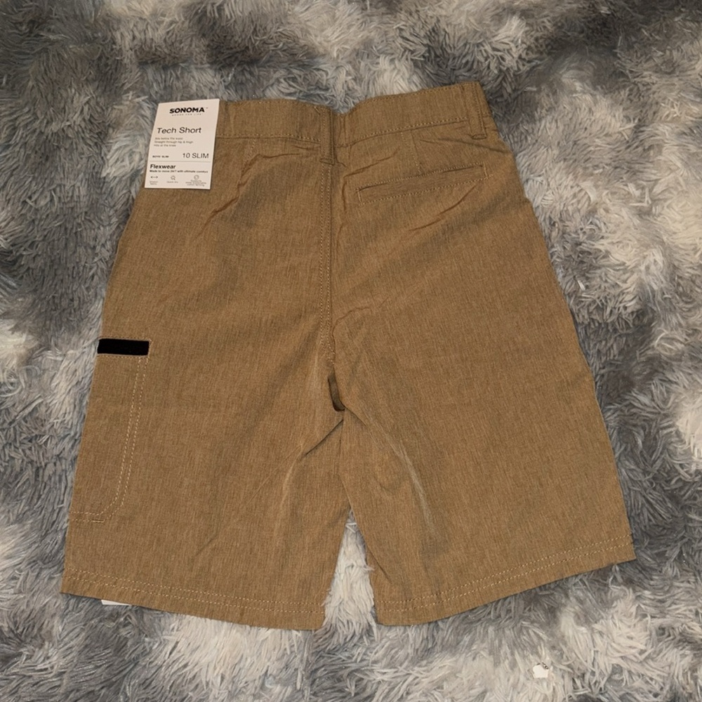 💕5/25💕NWT Boys Sz 10 slim Sonoma Flexwear Tech Cargo Short - Picture 2 of 7